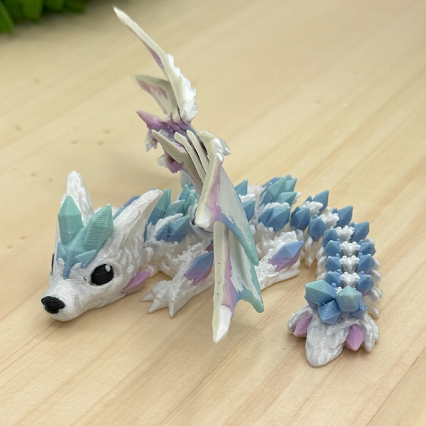 Kristallwolfsdrache - Nebellicht Weiße Flügel
